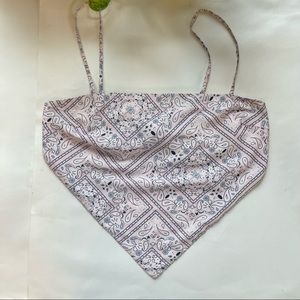 Princess Polly Pink and Blue Tie Back Scarf Top